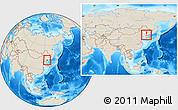 Shaded Relief Location Map of Tonghua Shi, highlighted parent region, within the entire country