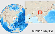 Shaded Relief Location Map of Tonghua Shi