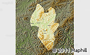 Physical Map of Tonghua Shi, darken