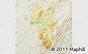 Physical Map of Tonghua Shi, lighten