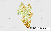Physical Map of Tonghua Shi, single color outside