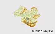 Physical Panoramic Map of Tonghua Shi, cropped outside