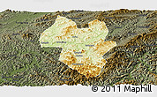Physical Panoramic Map of Tonghua Shi, darken