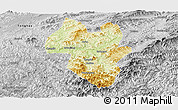 Physical Panoramic Map of Tonghua Shi, desaturated