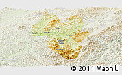Physical Panoramic Map of Tonghua Shi, lighten