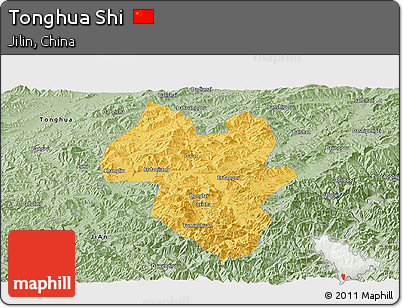 Savanna Style Panoramic Map of Tonghua Shi