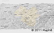 Shaded Relief Panoramic Map of Tonghua Shi, desaturated