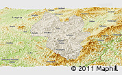 Shaded Relief Panoramic Map of Tonghua Shi, physical outside