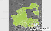 Physical 3D Map of Yongji, darken, desaturated