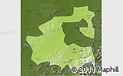 Physical 3D Map of Yongji, darken
