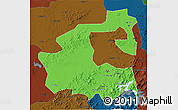 Political 3D Map of Yongji, darken