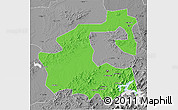 Political 3D Map of Yongji, desaturated