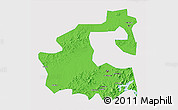 Political 3D Map of Yongji, single color outside