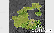 Satellite 3D Map of Yongji, darken, desaturated