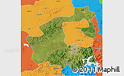 Satellite 3D Map of Yongji, political outside