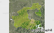 Satellite 3D Map of Yongji, semi-desaturated