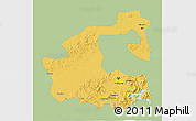 Savanna Style 3D Map of Yongji, single color outside