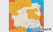 Shaded Relief 3D Map of Yongji, political outside