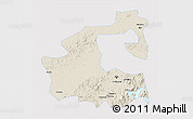 Shaded Relief 3D Map of Yongji, single color outside