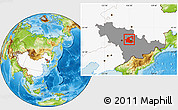 Physical Location Map of Yongji, highlighted country, highlighted parent region