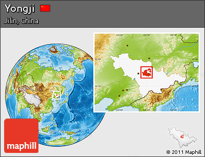 Physical Location Map of Yongji, highlighted parent region