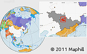 Political Location Map of Yongji, highlighted country, highlighted parent region