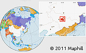 Political Location Map of Yongji, highlighted country