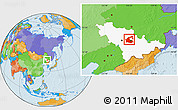 Political Location Map of Yongji, highlighted parent region