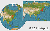 Satellite Location Map of Yongji, within the entire country