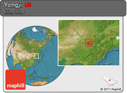 Satellite Location Map of Yongji