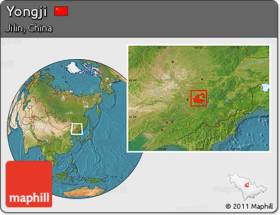 Satellite Location Map of Yongji