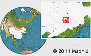 Satellite Location Map of Yongji, highlighted country