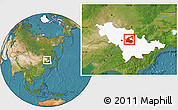 Satellite Location Map of Yongji, highlighted parent region
