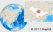 Shaded Relief Location Map of Yongji, highlighted parent region