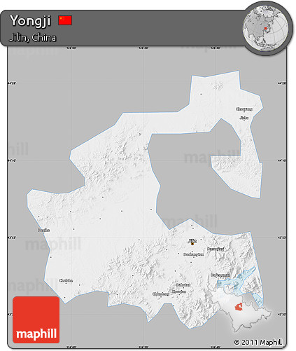 Gray Map of Yongji, single color outside