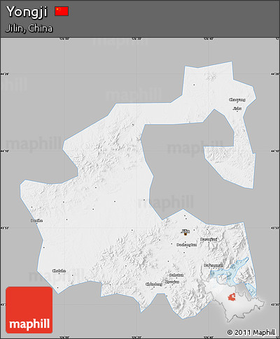Gray Map of Yongji, single color outside