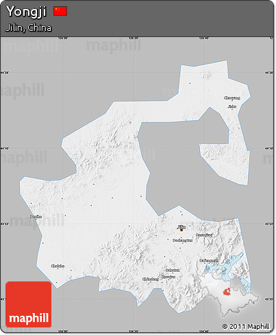 Gray Map of Yongji, single color outside