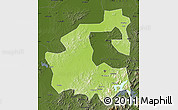 Physical Map of Yongji, darken