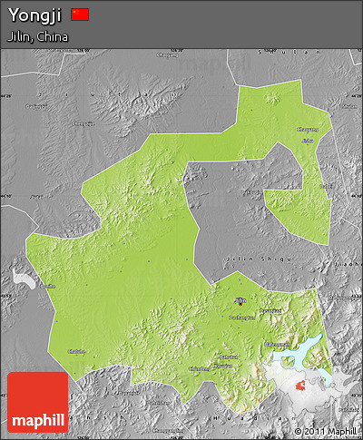 Physical Map of Yongji, desaturated