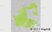 Physical Map of Yongji, lighten, desaturated