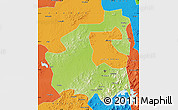 Physical Map of Yongji, political outside