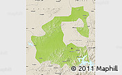 Physical Map of Yongji, shaded relief outside