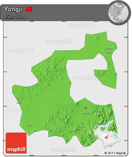 Political Map of Yongji, single color outside