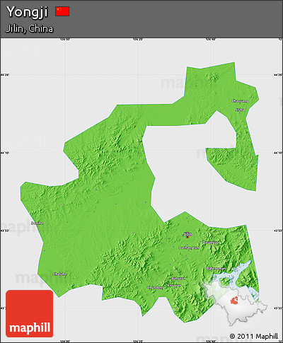 Political Map of Yongji, single color outside