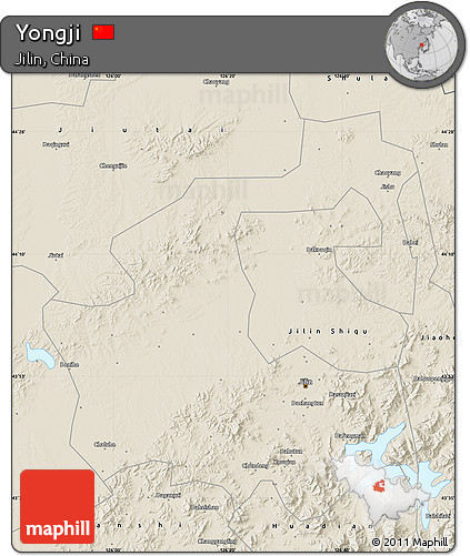 Shaded Relief Map of Yongji
