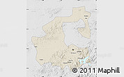 Shaded Relief Map of Yongji, lighten, desaturated