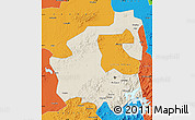 Shaded Relief Map of Yongji, political outside