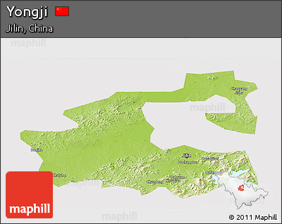 Physical Panoramic Map of Yongji, cropped outside