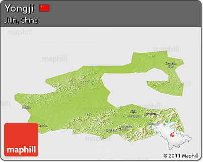 Physical Panoramic Map of Yongji, cropped outside