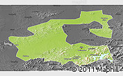Physical Panoramic Map of Yongji, darken, desaturated